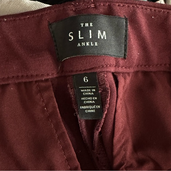 WHBM White House Black Market Burgundy Wine The Ankle Slim Pants‎ Size 6 - Picture 3 of 8